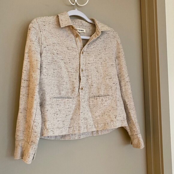 Rivet and Thread Oatmeal Half Button Top (Size Medium) - Picture 3 of 6